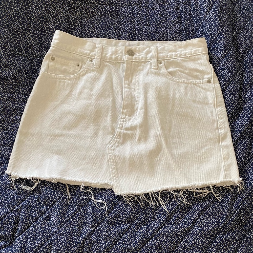 TNA White Jean Mini Skirt
